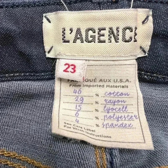 L’AGENCE Margot High Rise Skinny Jeans Midnight Navy Size 23 - Picture 9 of 10